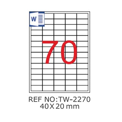 فرخ ورق ليبل A4متعدد 100/70 Tanex فرخ TW-2270