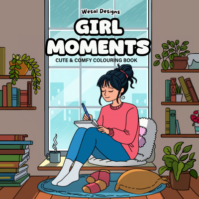 Coloring Book – 40 drawings – Girl Moments – 20 × 20 cm – A7