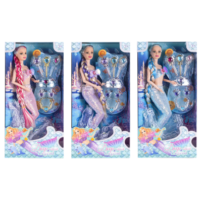 عروسة 11 ع 3 أشكال ميرميد +اكسسوار+ سلسلة +حلق رقمYH1233-6
