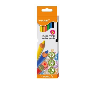 علبة الوان خشب واى بلص 6 لون طويل WE.TRI WOOD FREE رقم TC 140200 - 1402/0