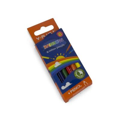 علبة الوان خشب واى بلص 6 لون قصير RAINBOW رقم PC150200 / 1207DA