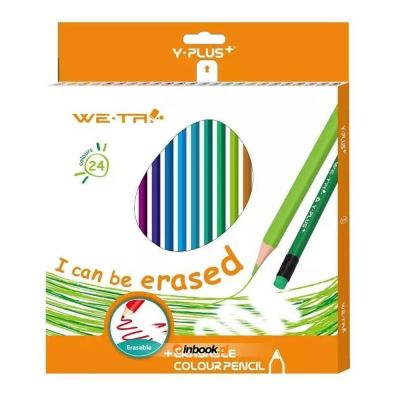 علبة الوان خشب واى بلص 24 لون طويل قابل للمسح TC180200 -WE.TR