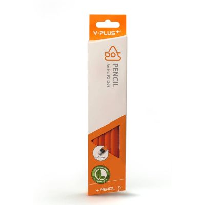 علبة قلم رصاص واستيكة واى بلص مضلع برتقالى /12 رقم HB PX120110 / PX-1204