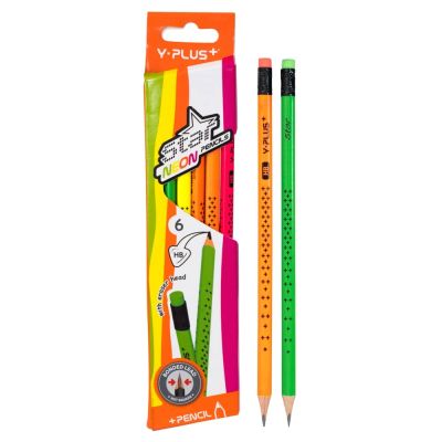 علبة قلم رصاص واى بلص باستيكة HB-PX 170200 STAR NEON عبوة 6