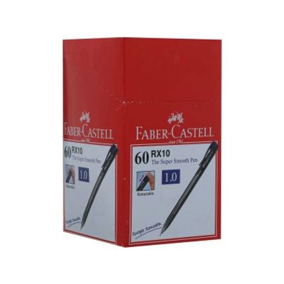 علبة قلم جاف شفاف ناعم 1.0 مم ملون F.C رقم RX10/60 أسود