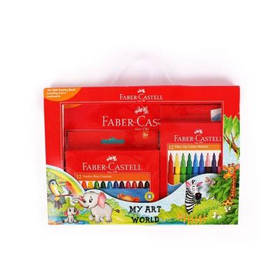 طقم تلوين كراسة رسم 36 ورقة+طقم شمع جامبو 12 لون+طقم فلوماستر 12لون 574101