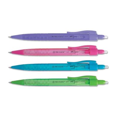 قلم سنون فيبر كاسيل TRI CLICK 0.5 ألوان باستيل شفاف رقم 1362