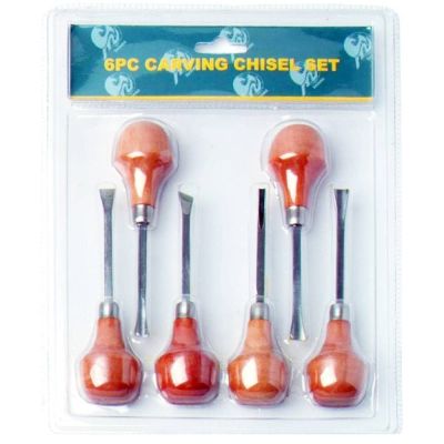 طقم حفر خشب 6 قطعة يد خشب مشطوف كبير رقم WCS 05