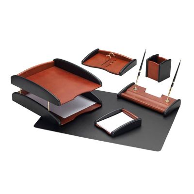 طقم مكتب خشب طبيعى 6 قطعة دبل تري رقم SM3A