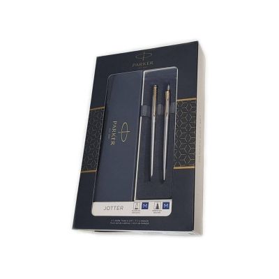 طقم 2 قلم باركر جاف + حبر Jotter GT جسم استانلس رقم 2093257