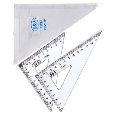 طقم مثلث 15سم مشطوف جراب شفاف S&A رقم KS215P / KF21P