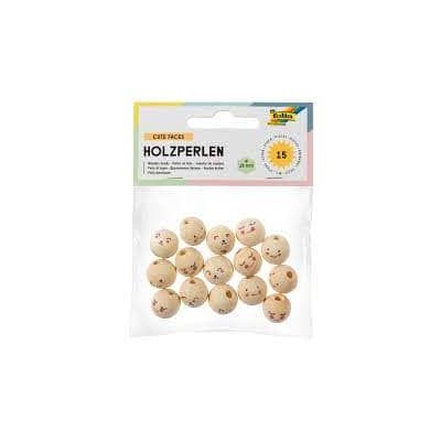 طقم خرز خشب مدور 15مم /15 رقم 22981