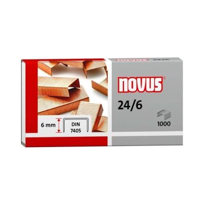 علبة دبوس دباسة نوفاس 1000دبوس نحاس رقم 24/6