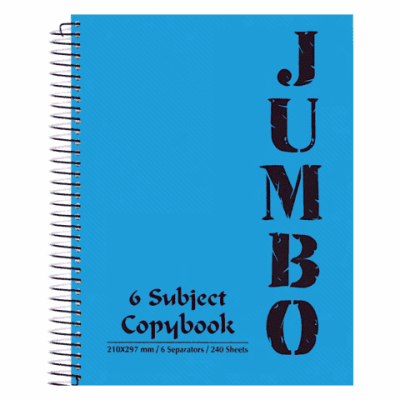 كشكول سلك مسطرة 240 ورقة غ بلاستيك 6 فاصل مقاس 21*29.7سم jumbo