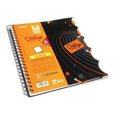 كشكول ORANGE 200 ورقة بلاستيك/هارد سلك لولبى مجوز A4 + /5