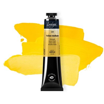 انبوبة الوان اكريلك 46مللى Yellow Medium Ladoga رقم 2204220