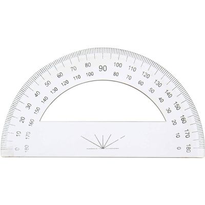 منقلة بلاستيك شفافة مفرغة 180درجة مقاس 12.2سم رقم V255