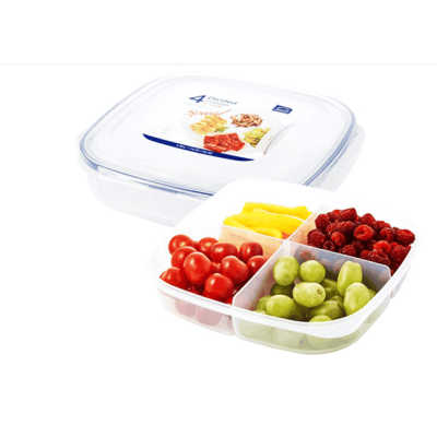 حافظة طعام بلاستيك شفاف مقسم Lock & lock مقاس 1.35 لتر رقم HPL970D