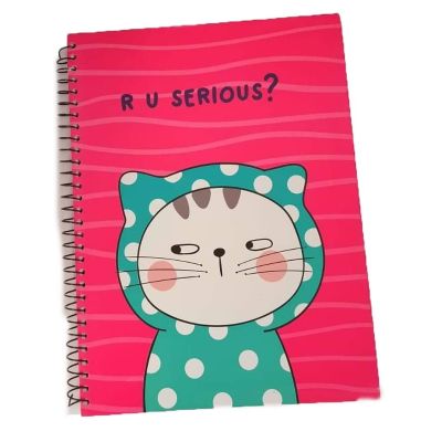 كشكول سلك مسطر120ورقة الوان 4فاصل مقاس 19*26سم yasin-many cats رقم 1198