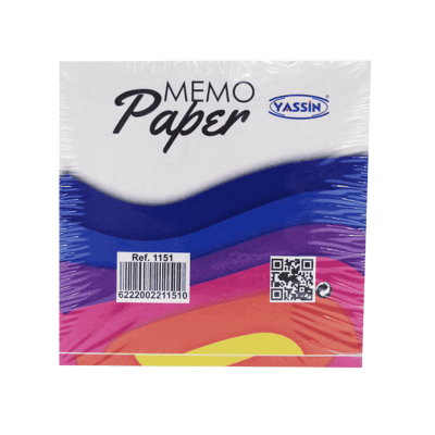 باكو ورق صابونة لاصق ملون سادة 350ورقةyassin مقاس3.5* 8.5*8.8سم