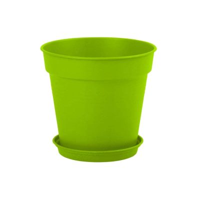 وعاء زرع مستدير مع طبق أخضر فاتح 11سم رقم 449