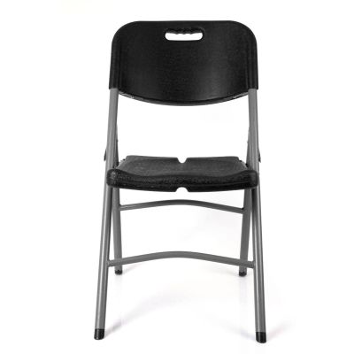 كرسي بلاستيك هيكل معدني قابل للطي رقم 009362 أسود