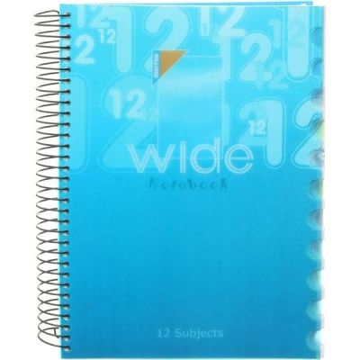 كشكول سلك مربعات 0.5 سم288ورقة12فاصل mintra-wide غ بلاستيك رقم 90963مقاس 20*28سم