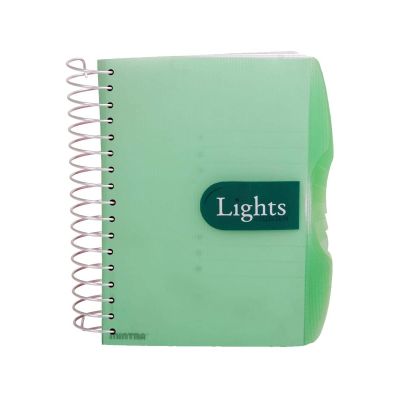 كشكول سلك مربعات 0.5 سم150ورقة 6فاصل mintra-lights غ بلاستيك رقم 98231مقاس 14.8*21سم