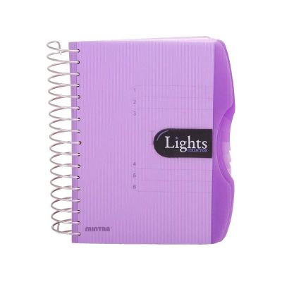 كشكول سلك مربعات 0.5 سم150ورقة 6فاصل mintra-lights غ بلاستيك رقم 98230مقاس 21*29.7سم