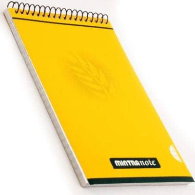 نوت بوك سلك مربعات 0.5 سم40ورقة غ اصفرmintra رقم 10013مقاس12.2*20سم
