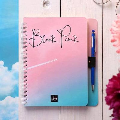 نوت بوك سلك مسطر كريمى 80ورقة مقاس 14*20سمBlack Pink- Airplane Mood