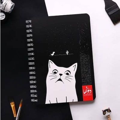 اسكتش رسم سلك ورق ابيض و اسود50ورقة 180ج مقاس 16*24سم Mad Cat
