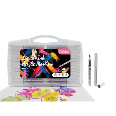 طقم الوان اكريلك 48 لون سن فرشاة ع.Z-Colors PP رقم 525