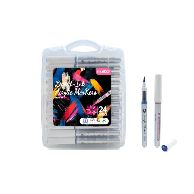 طقم الوان اكريلك 24 لون سن فرشاة ع.Z-Colors PP رقم 525