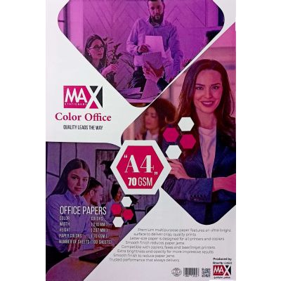رزمة ورق تصوير ملون 4لون70جم A4 / 100-max
