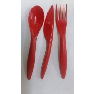 طقم شوكة وسكينة ومعلقة بلاستيك 3 ق رقم 30700