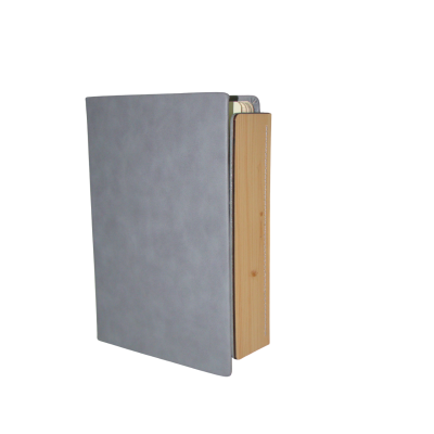 نوت بوك لاصق مسطر جلد بكبسولة grayمقاس 14*21.5سم رقم nb4