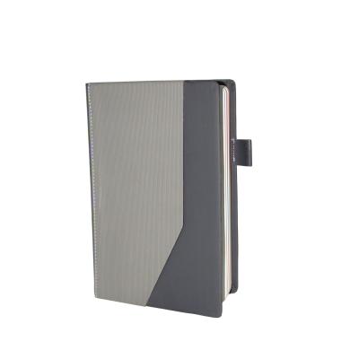 نوت بوك لاصق مسطر جلد باستيك grayمقاس 14*21.5سم رقم nb17