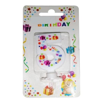 كارت شمع هابى ارقام 1ق 8سم