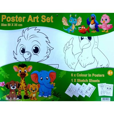 كراسة تلوين دبوس اشكال مقاس35*50سم120ج animals