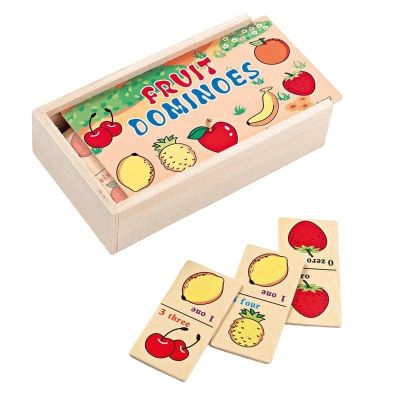 علبة دومينو خشب فواكه مقاس9*15.5سم