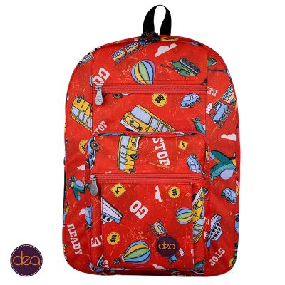 شنطة مدرسية الظهر dea-schoolمقاس18مطبوع 4جيب مقاس 24*30*44سم