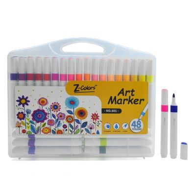 طقم ألوان ارت ماركر 48 لون سن مدور 2مم ع.بلاستيك Z-Colors رقم 601