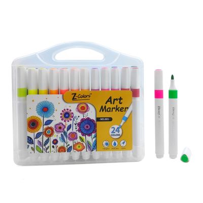 طقم الوان ارت ماركر 24 لون سن مدور 2مم ع.بلاستيك Z-Colors رقم 601