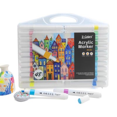 طقم الوان اكريلك 48 لون سن مدور 2مم ع.بلاستيك Z-Colors رقم 602