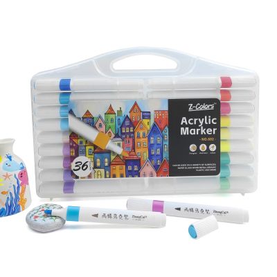 طقم الوان اكريلك 36 لون سن مدور 2مم ع.بلاستيك Z-Colors رقم 602