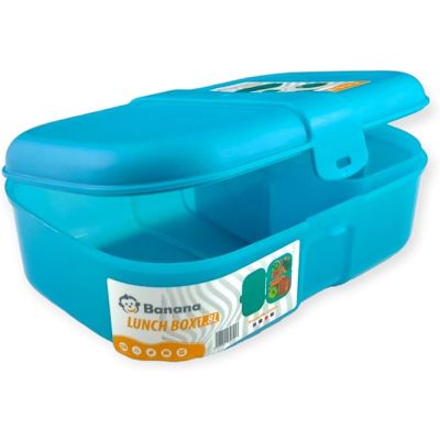 بانانا لانش بوكس بلاستيك شفاف مقسم 2دور Bananaتركواز 1.8 لتر