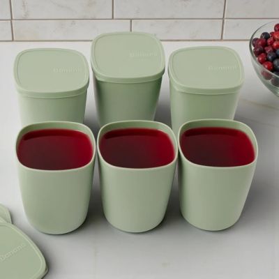 طقم كوب مياه بلاستيك الوان بغطاء 6ق مقاس320م Banana 