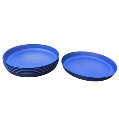 طقم طبق بلاستيك مدور الوان معتمة 6ق مقاس14.5سم Banana 