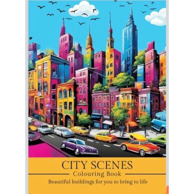 Coloring Sketch Book – 40 Pages – City Scenes – 14.8 × 21 cm